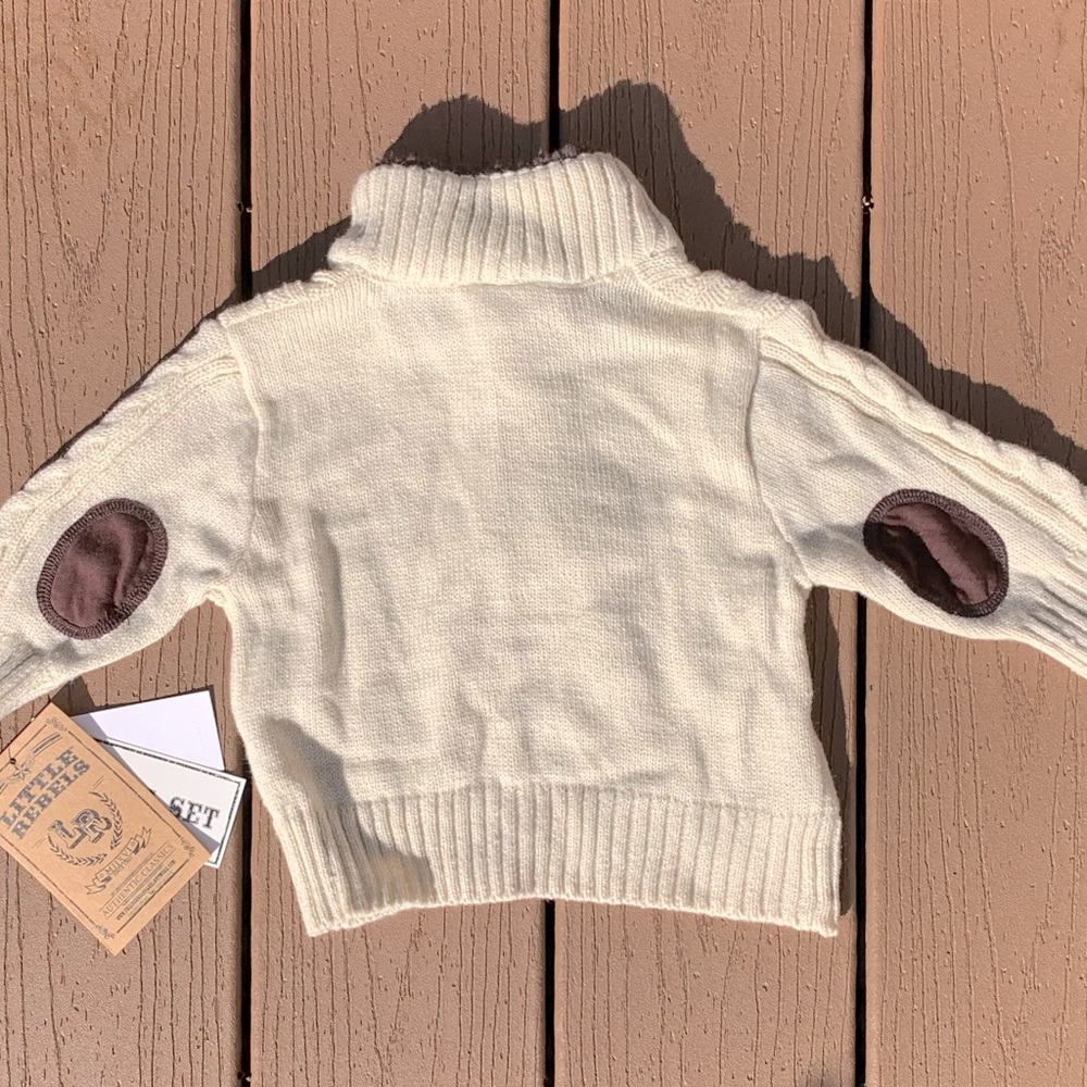 LITTLE REBELS ELBOW PATCH SWEATER SIZE 12M NWT! - Picture 3 of 4